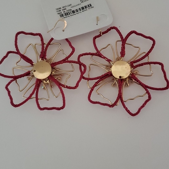 🆕️  Statement Earrings Wired with Thread Details - Picture 3 of 6